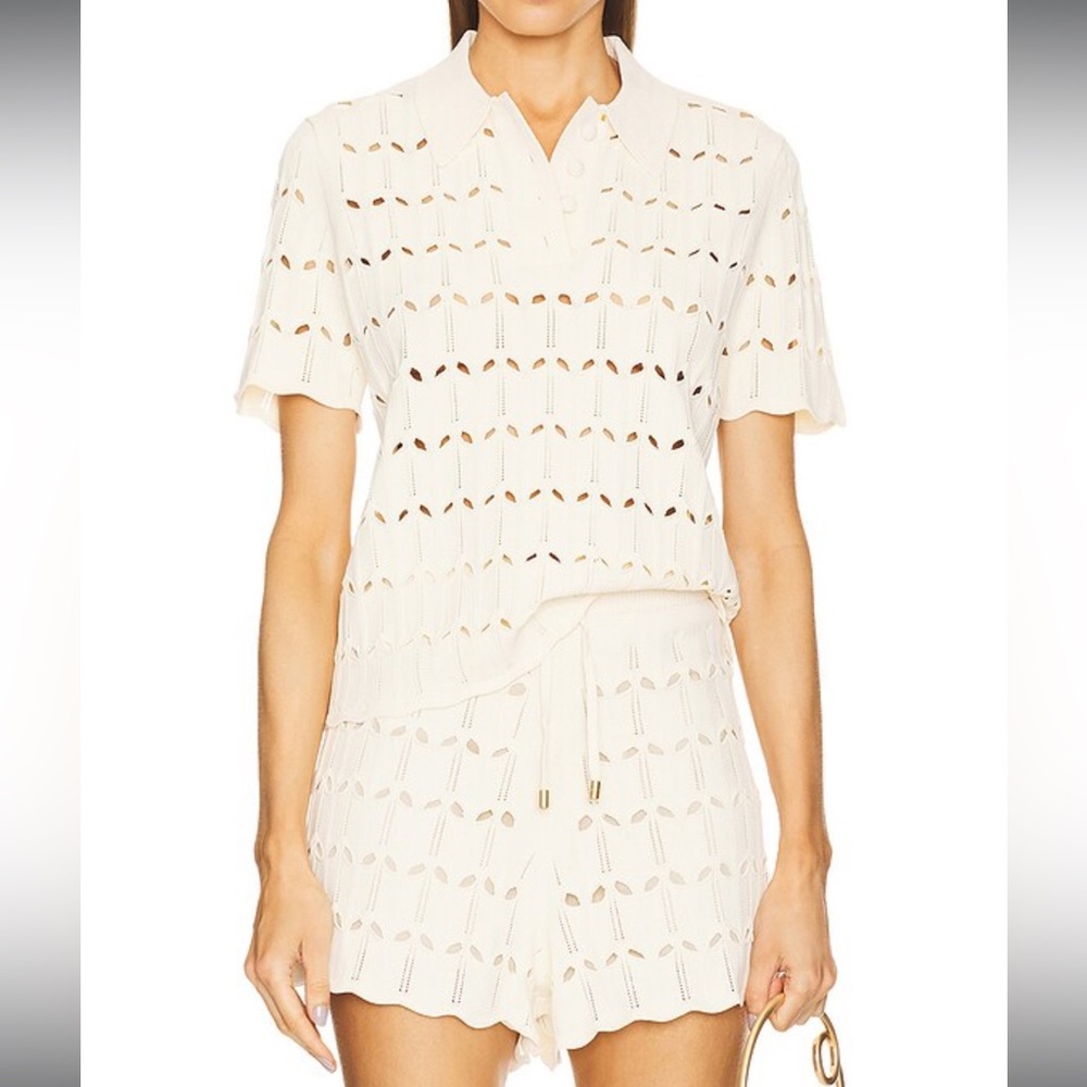 Zimmermann Cream Knit Polo Set